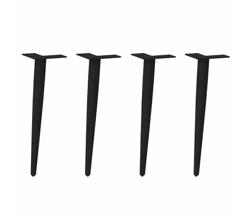 Kohvilaua Jalad, Koonusekujulised, 4 Tk, Mustad, 42–43 cm Terasest