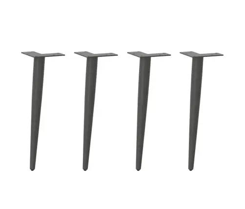 Kafijas Galdiņa Kājas, 4 Gab., Koniskas Formas, Antracīta Krāsa, 42-43 Cm, Tērauds Vidaxl