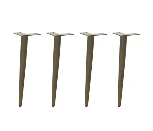 Kafijas Galdiņa Kājas, 4 Gab., Koniskas Formas, Dabīgs Tērauds, 42-43 Cm, Tērauds Vidaxl
