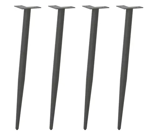 Konsoles Galda Kājas, 4 Gab., Koniskas Formas, Antracīta Krāsa, 72-73 Cm, Tērauds Vidaxl
