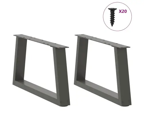 Kafijas Galdiņa Kājas, V-Veida, 2 Gab., Antracīta Krāsā, 50X(30-31,3) Cm, Tērauds Vidaxl