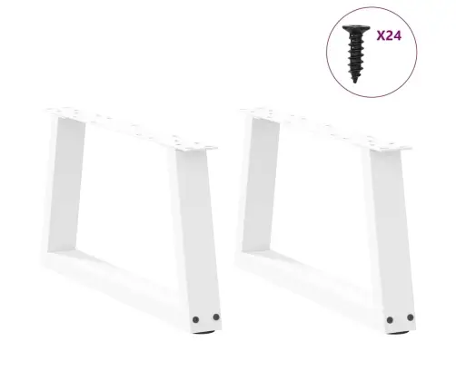 Kafijas Galdiņa Kājas, 2 Gab., V-Veida, Baltas, 70X(30-31,3) Cm, Tērauds Vidaxl