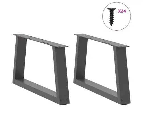 Kafijas Galdiņa Kājas, 2 Gab., V-Veida, Antracīta Krāsā, 70X(30-31,3) Cm, Tērauds Vidaxl