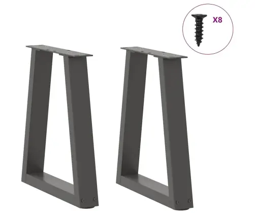 Kafijas Galdiņa Kājas, V-Veida, 2 Gab., Antracīta Krāsā, 28X(42-43,3) Cm, Tērauds Vidaxl