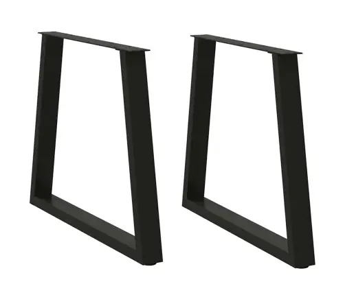 Ēdamgalda Kājas, 2 Gab., V-Veida, Melnas, 80X(72-73,3) Cm, Tērauds Vidaxl