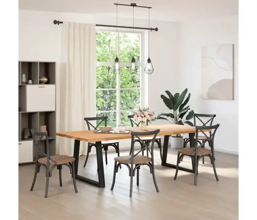 Ēdamgalda Kājas, 2 Gab., V-Veida, Melnas, 80X(72-73,3) Cm, Tērauds Vidaxl