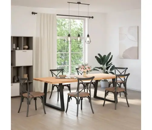 Söögilaua Jalad, V-Kujulised, 2 Tk, Mustad, 100 X (72–73,3) cm Teras