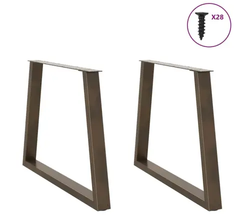 Ēdamgalda Kājas, 2 Gab., V-Veida, Dabīgs Tērauds, 100X(72-73,3) Cm Vidaxl