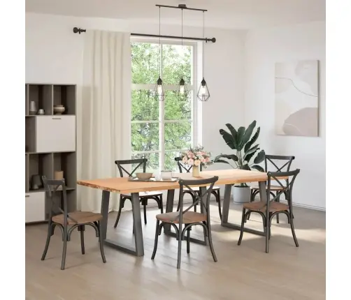 Valgomojo Stalo Kojos, V Formos, 3 Vnt., Antracito Spalvos, 70X(72-73,3) cm Plienas