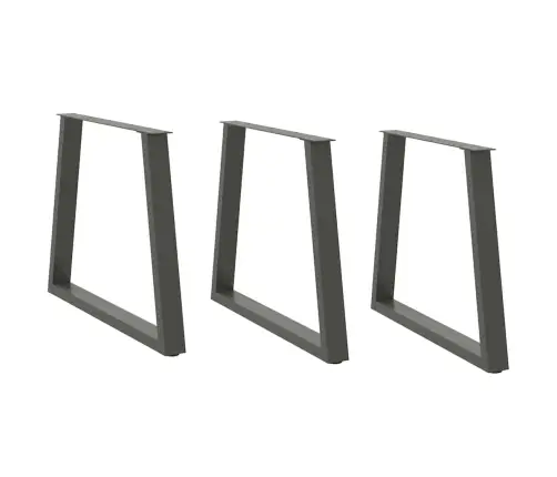 Ēdamgalda Kājas, 3 Gab., V-Veida, Antracīta Krāsā, 80X(72-73,3) Cm, Tērauds Vidaxl