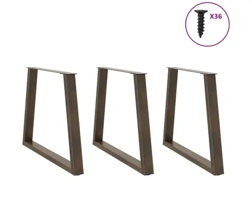 Valgomojo Stalo Kojelės, V Formos, 3 Vnt., Natūralus Plienas, 80X(72-73,3) cm Plienas