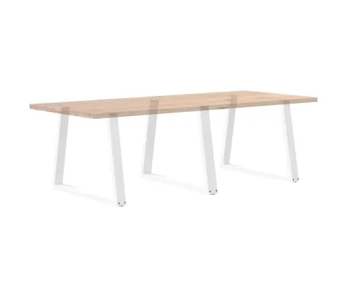 Ēdamgalda Kājas, 3 Gab., V-Veida, Baltas, 90X(72-73,3) Cm, Tērauds Vidaxl