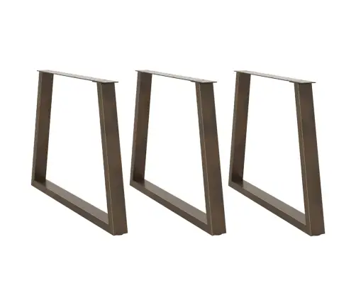 Ēdamgalda Kājas, 3 Gab., V-Veida, Dabīgs Tērauds, 90X(72-73,3) Cm Vidaxl