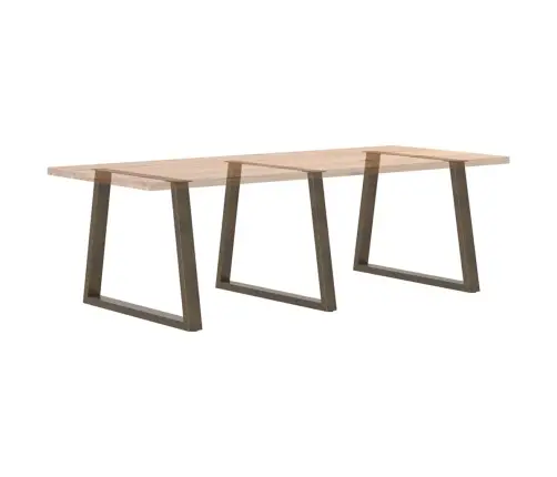 Ēdamgalda Kājas, 3 Gab., V-Veida, Dabīgs Tērauds, 90X(72-73,3) Cm Vidaxl