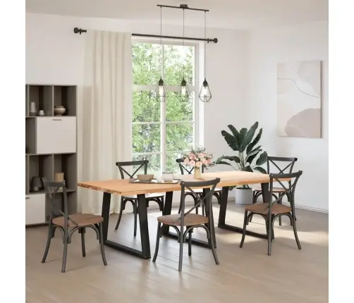 Ēdamgalda Kājas, 3 Gab., V-Veida, Melnas, 100X(72-73,3) Cm, Tērauds Vidaxl