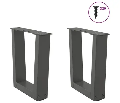 Kafijas Galdiņa Kājas, V-Veida, 2 Gab., Antracīta Krāsā, 40X(30-31,3) Cm, Tērauds Vidaxl