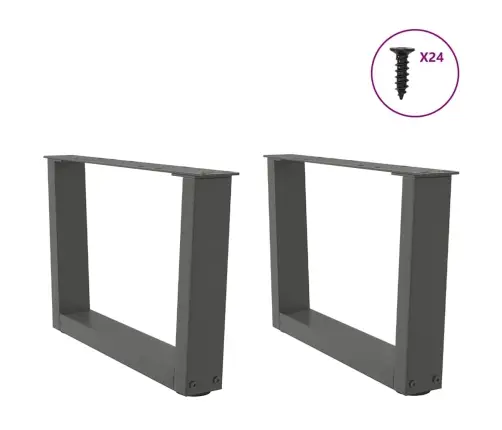 Kafijas Galdiņa Kājas, 2 Gab., V-Veida, Antracīta Krāsā, 60X(30-31,3) Cm, Tērauds Vidaxl