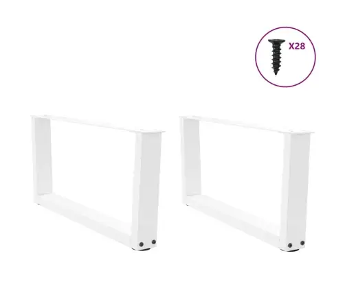Kafijas Galdiņa Kājas, 2 Gab., V-Veida, Baltas, 70X(30-31,3) Cm, Tērauds Vidaxl