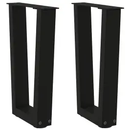Kafijas Galdiņa Kājas, V-Veida, 2 Gab., Melnas, 28X(42-43,3) Cm, Tērauds Vidaxl