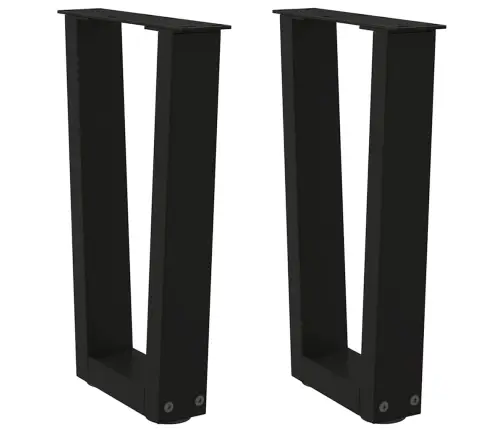 Kafijas Galdiņa Kājas, V-Veida, 2 Gab., Melnas, 28X(42-43,3) Cm, Tērauds Vidaxl