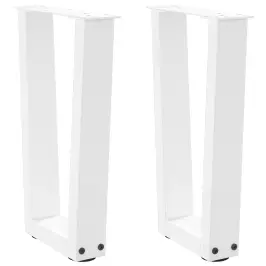 Kafijas Galdiņa Kājas, 2 Gab., V-Veida, Baltas, 38X(42-43,3) Cm, Tērauds Vidaxl