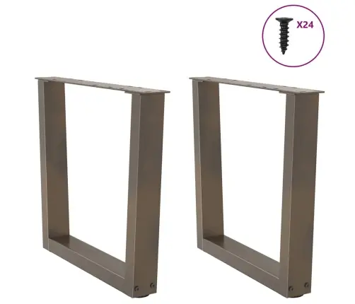 Kafijas Galdiņa Kājas, V-Veida, 2 Gab., Dabīgs Tērauds, 50X(42-43,3) Cm Vidaxl