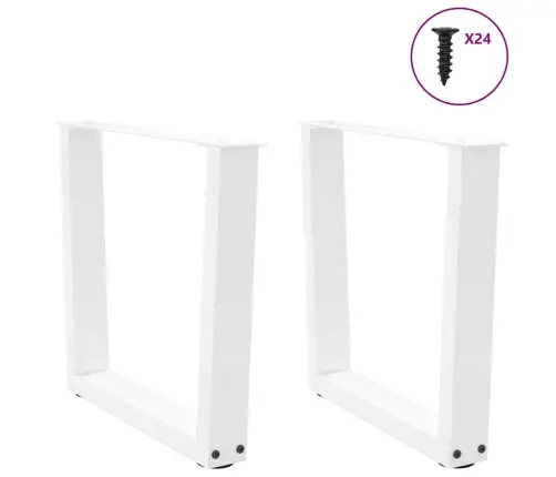 Kafijas Galdiņa Kājas, 2 Gab., V-Veida, Baltas, 60X(42-43,3) Cm, Tērauds Vidaxl