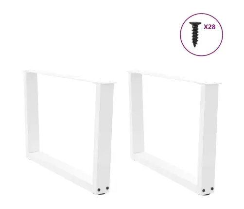 Kafijas Galdiņa Kājas, 2 Gab., V-Veida, Baltas, 70X(42-43,3) Cm, Tērauds Vidaxl