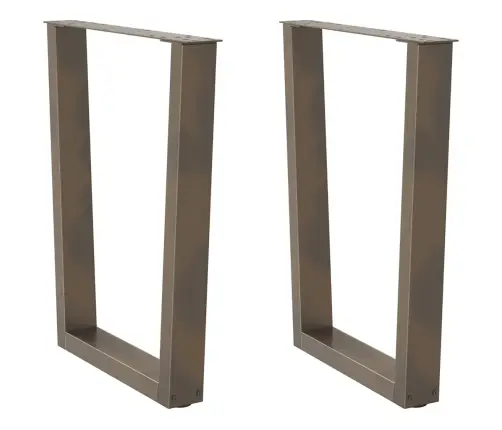 Ēdamgalda Kājas, 2 Gab., V-Veida, Dabīgs Tērauds, 60X(72-73,3) Cm Vidaxl