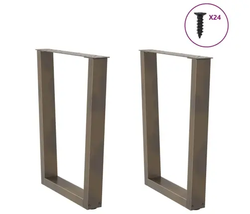 Ēdamgalda Kājas, 2 Gab., V-Veida, Dabīgs Tērauds, 60X(72-73,3) Cm Vidaxl