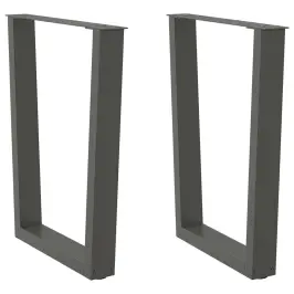 Valgomojo Stalo Kojos, V Formos, 2 Vnt., Antracito Spalvos, 70X(72-73,3) cm Plienas