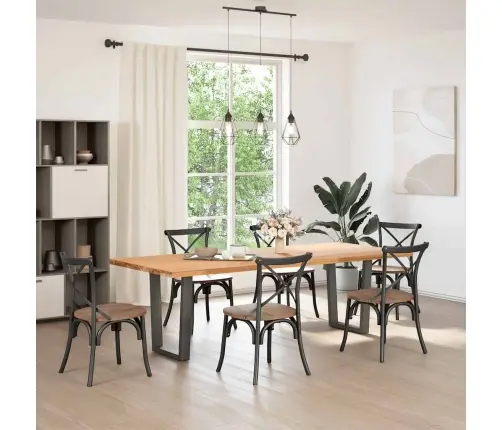 Valgomojo Stalo Kojos, V Formos, 2 Vnt., Antracito Spalvos, 70X(72-73,3) cm Plienas