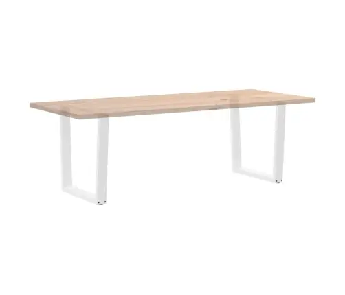 Ēdamgalda Kājas, 2 Gab., V-Veida, Baltas, 80X(72-73,3) Cm, Tērauds Vidaxl