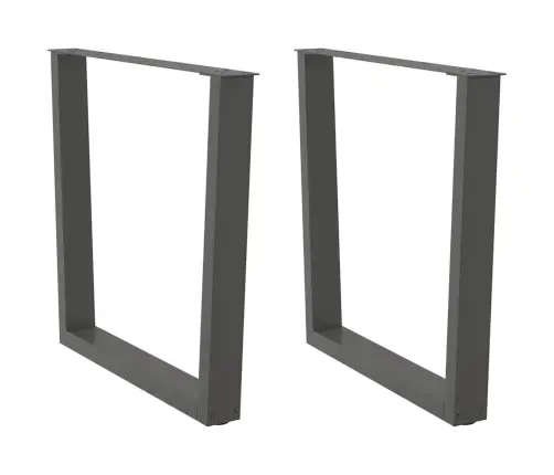 Ēdamgalda Kājas, 2 Gab., V-Veida, Antracīta Krāsā, 80X(72-73,3) Cm, Tērauds Vidaxl