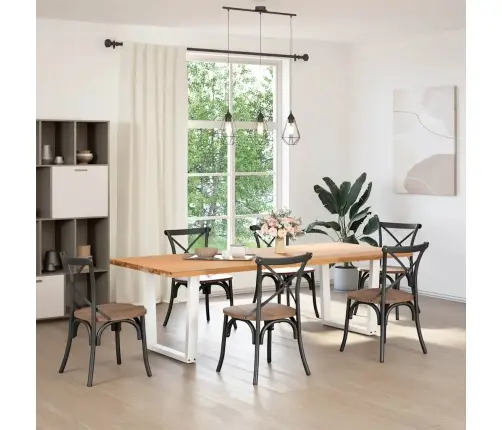 Ēdamgalda Kājas, 2 Gab., V-Veida, Baltas, 90X(72-73,3) Cm, Tērauds Vidaxl