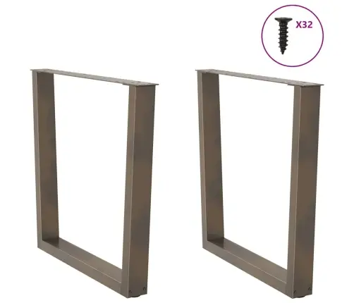 Ēdamgalda Kājas, 2 Gab., V-Veida, Dabīgs Tērauds, 90X(72-73,3) Cm Vidaxl