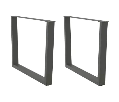 Ēdamgalda Kājas, 2 Gab., V-Veida, Antracīta Krāsā, 100X(72-73,3) Cm, Tērauds Vidaxl