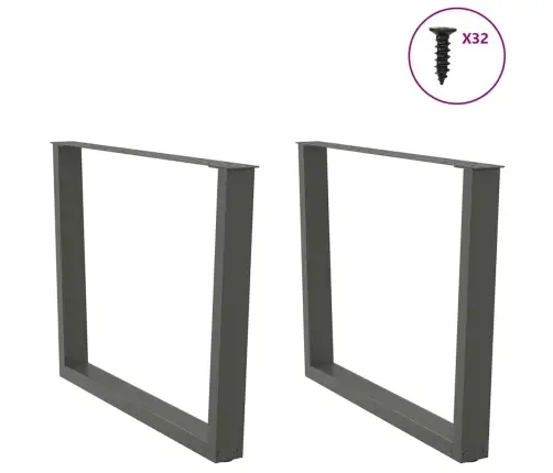 Ēdamgalda Kājas, 2 Gab., V-Veida, Antracīta Krāsā, 100X(72-73,3) Cm, Tērauds Vidaxl