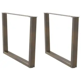 Ēdamgalda Kājas, 2 Gab., V-Veida, Dabīgs Tērauds, 100X(72-73,3) Cm Vidaxl