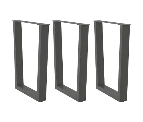 Valgomojo Stalo Kojos, V Formos, 3 Vnt., Antracito Spalvos, 70X(72-73,3) cm Plienas