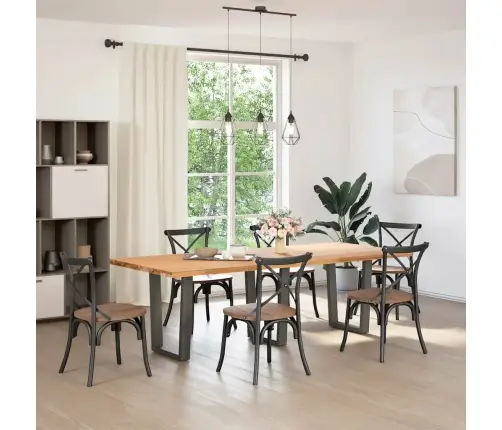 Valgomojo Stalo Kojos, V Formos, 3 Vnt., Antracito Spalvos, 70X(72-73,3) cm Plienas