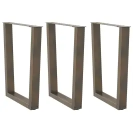 Ēdamgalda Kājas, 3 Gab., V-Veida, Dabīgs Tērauds, 70X(72-73,3) Cm Vidaxl