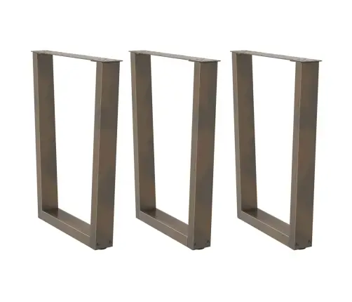 Ēdamgalda Kājas, 3 Gab., V-Veida, Dabīgs Tērauds, 70X(72-73,3) Cm Vidaxl