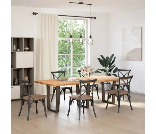 Ēdamgalda Kājas, 3 Gab., V-Veida, Dabīgs Tērauds, 70X(72-73,3) Cm Vidaxl