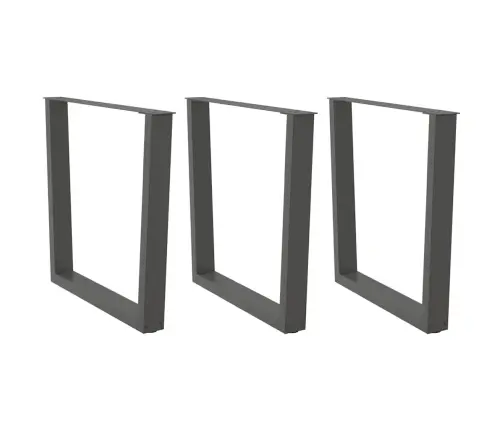 Ēdamgalda Kājas, 3 Gab., V-Veida, Antracīta Krāsā, 80X(72-73,3) Cm, Tērauds Vidaxl