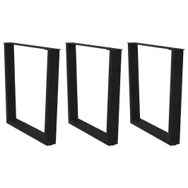 Ēdamgalda Kājas, 3 Gab., V-Veida, Melnas, 90X(72-73,3) Cm, Tērauds Vidaxl