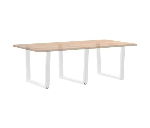 Ēdamgalda Kājas, 3 Gab., V-Veida, Baltas, 100X(72-73,3) Cm, Tērauds Vidaxl