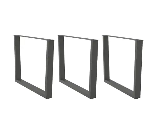 Ēdamgalda Kājas, 3 Gab., V-Veida, Antracīta Krāsā, 100X(72-73,3) Cm, Tērauds Vidaxl
