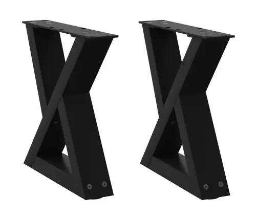 Kafijas Galdiņa Kājas, 2 Gab., Melnas, 30X(30-31,3) Cm, Tērauds Vidaxl