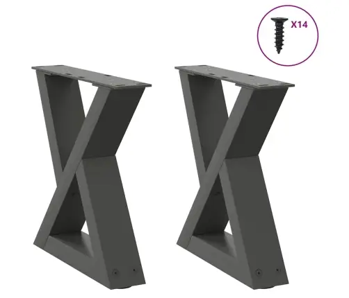 Kafijas Galdiņa Kājas, 2 Gab., Antracīta Krāsa, 30X(30-31,3) Cm, Tērauds Vidaxl